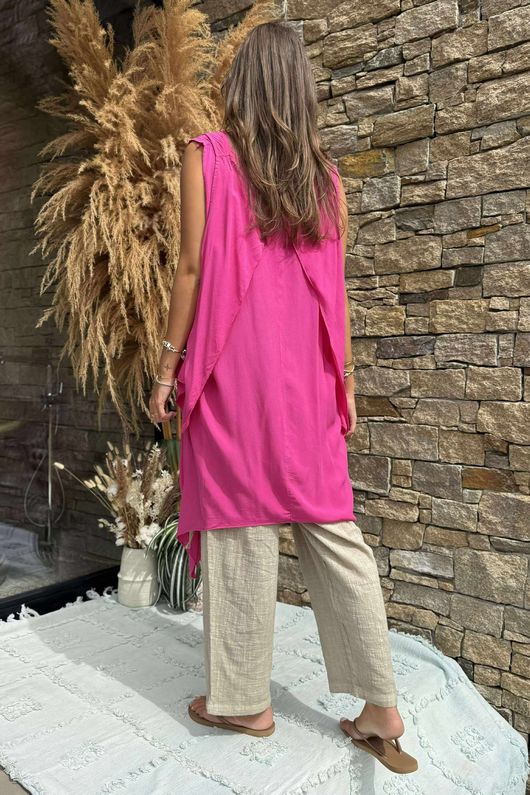 The Bertie Two Piece Layer Top Hot Pink